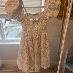 For Love And Lemons Cream Eyelet Dress